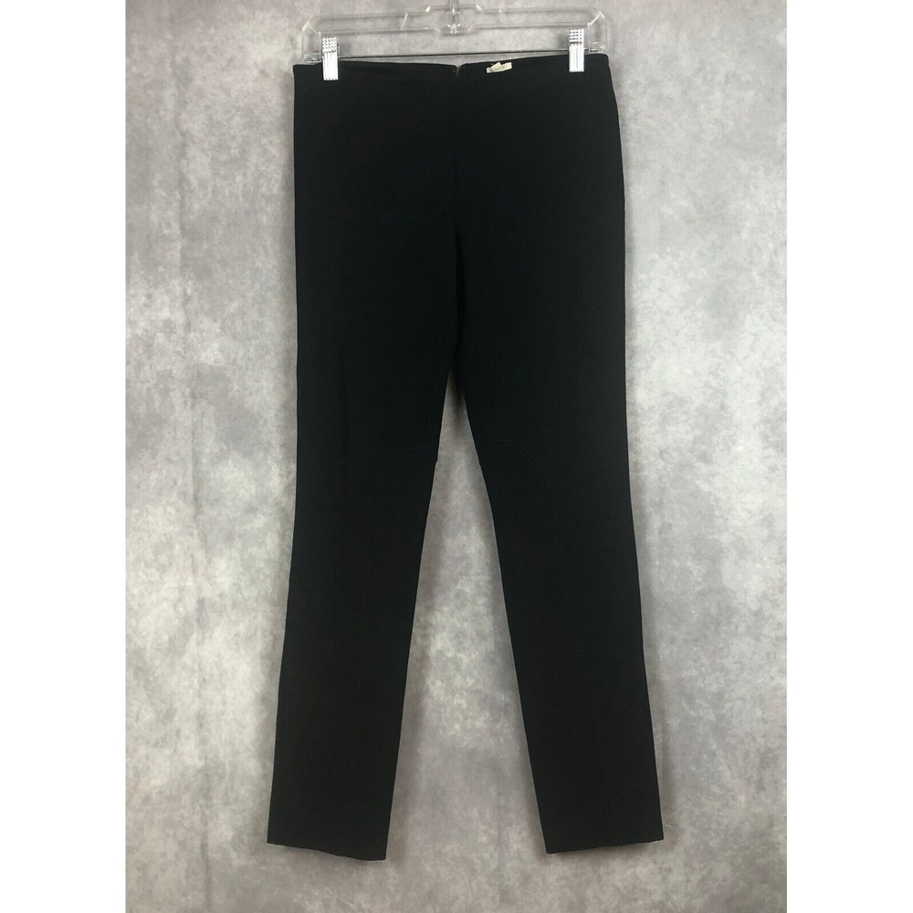 J. Crew Ponte Pants Women 4 Pixie Seamed Black Skinny Exposed Zipper Equestrian